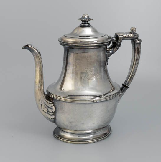 (RED STAR LINE.) Silver master coffee pot by Elkington,